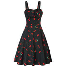 Vintage Cherry Printed Two-Way Defined Waist Dress