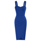 Ruched Wrap Sweetheart Neck Sleeveless Bodycon Dress