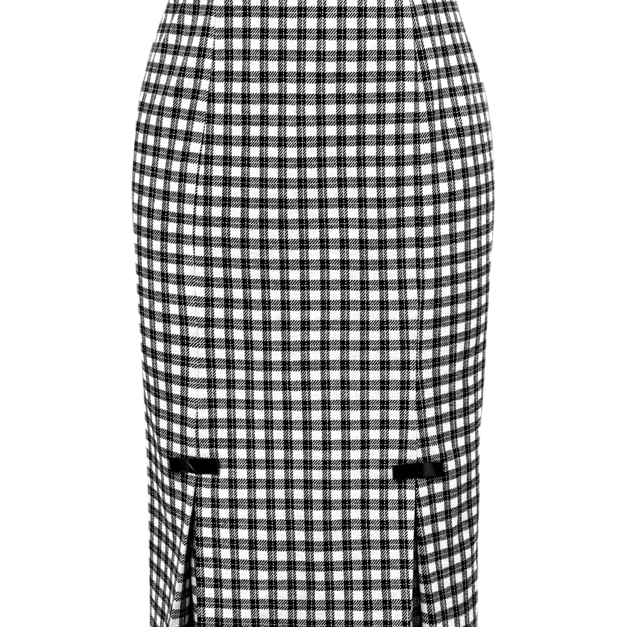 Vintage Plaided Skirts High Waist Below Knee Bodycon Skirt