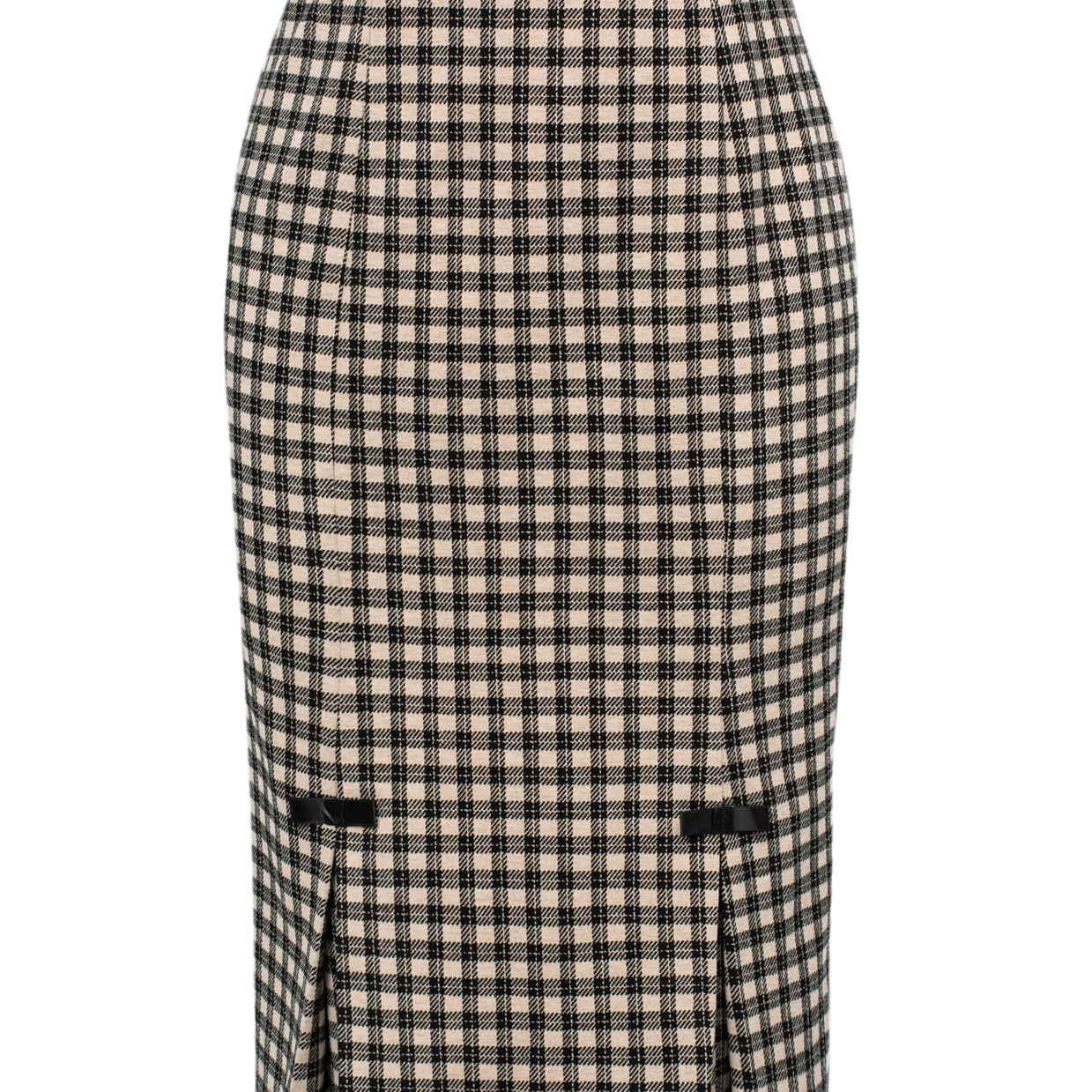 Vintage Plaided Skirts High Waist Below Knee Bodycon Skirt