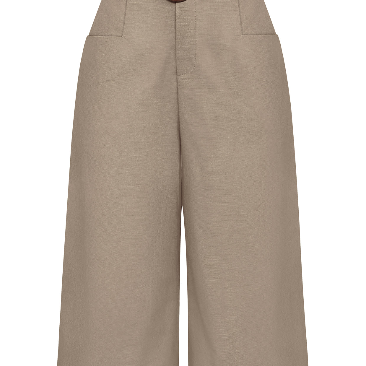 Cotton Cropped Pants with Belt