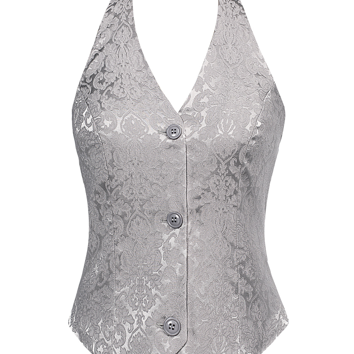 Seckill Offer⌛Floral Printed Halter Vest Backless V-Neck Single Breasted Handkerchief Hem Coat