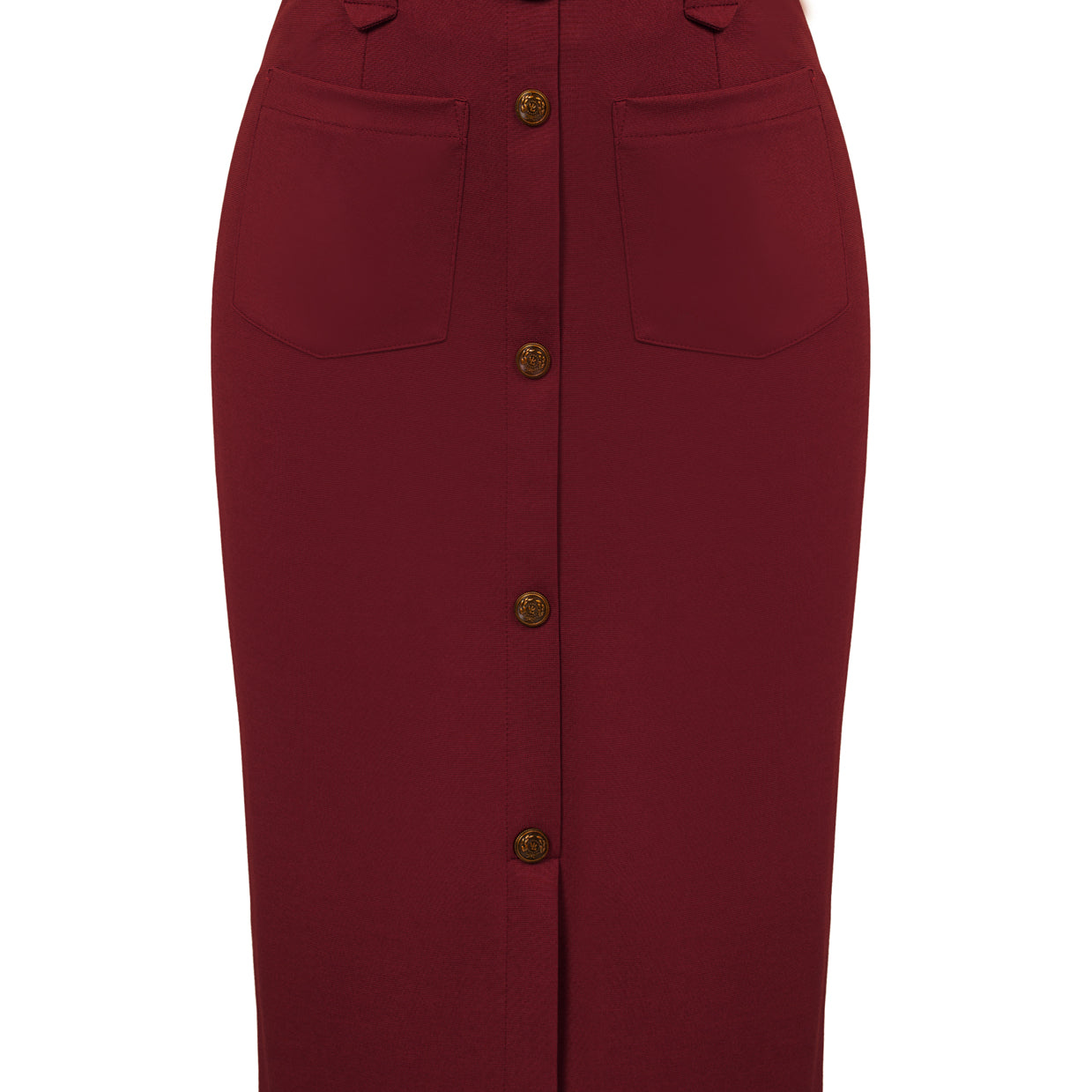 Pencil Skirt Knee Length High Waisted 1950s Vintage Office Work Bodycon Skirt with Pockets