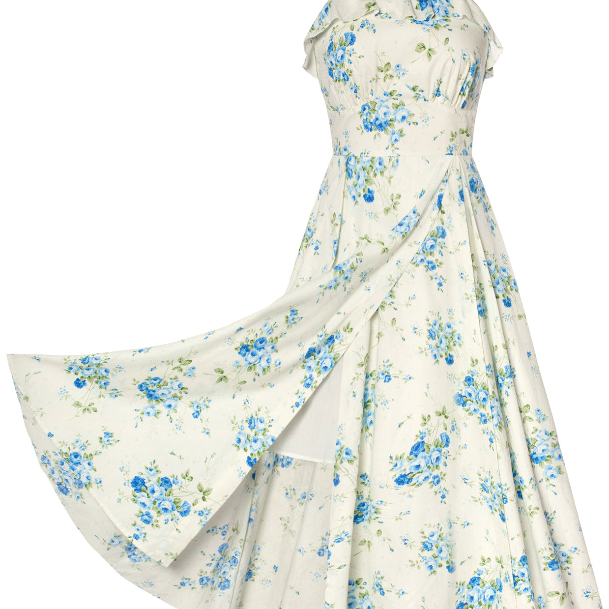 Floral Summer Dresses for Women Midi Sun Dresses Flowy Spaghetti Strap Dress with Pockets