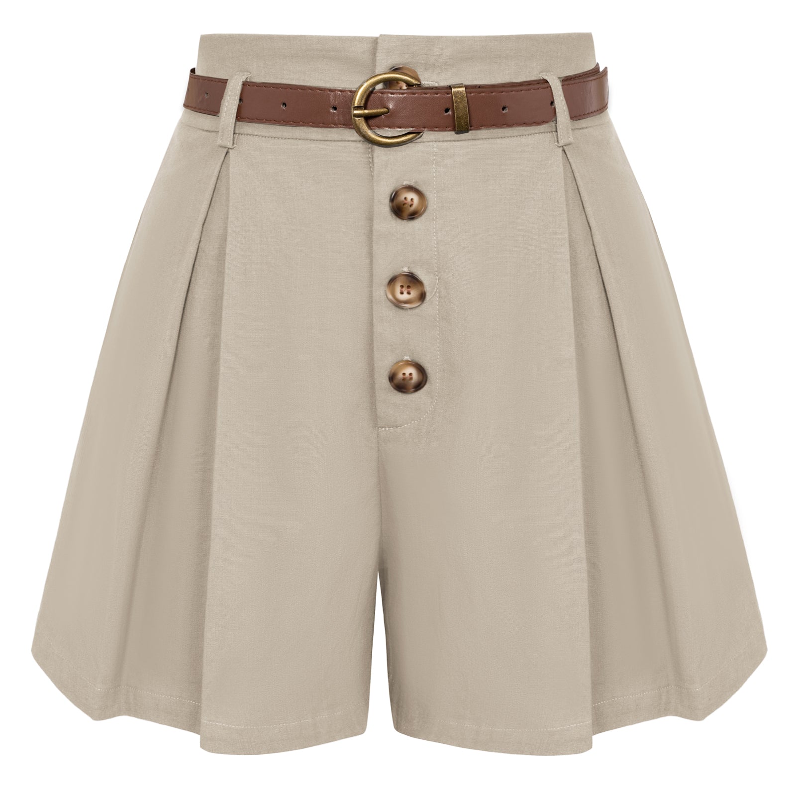 High Waisted Shorts Summer Wide Leg Shorts with Pockets and Belt Pleated Shorts Dressy Casual