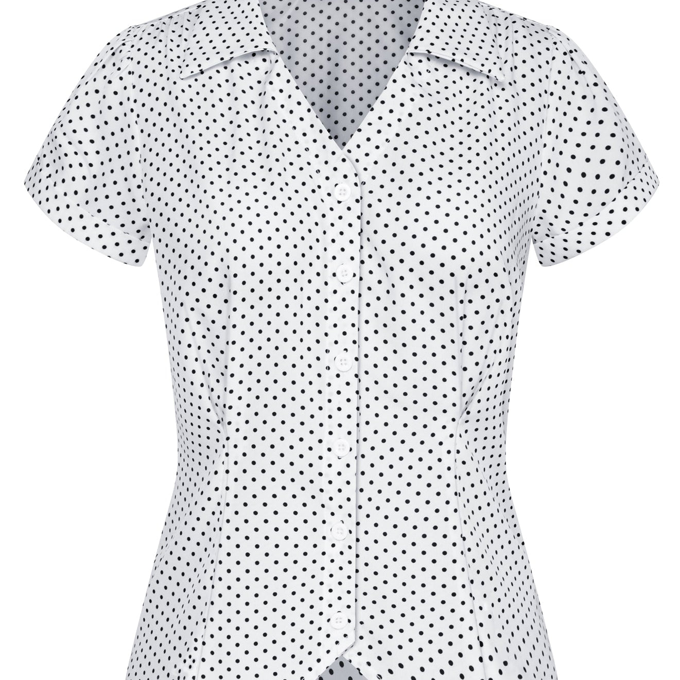 Short Sleeve Button Down Polka Dot Patterns Shirts Vintage Shirts Business Blouse Tops
