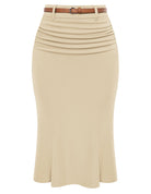 Bodycon Pencil Skirt with Belt