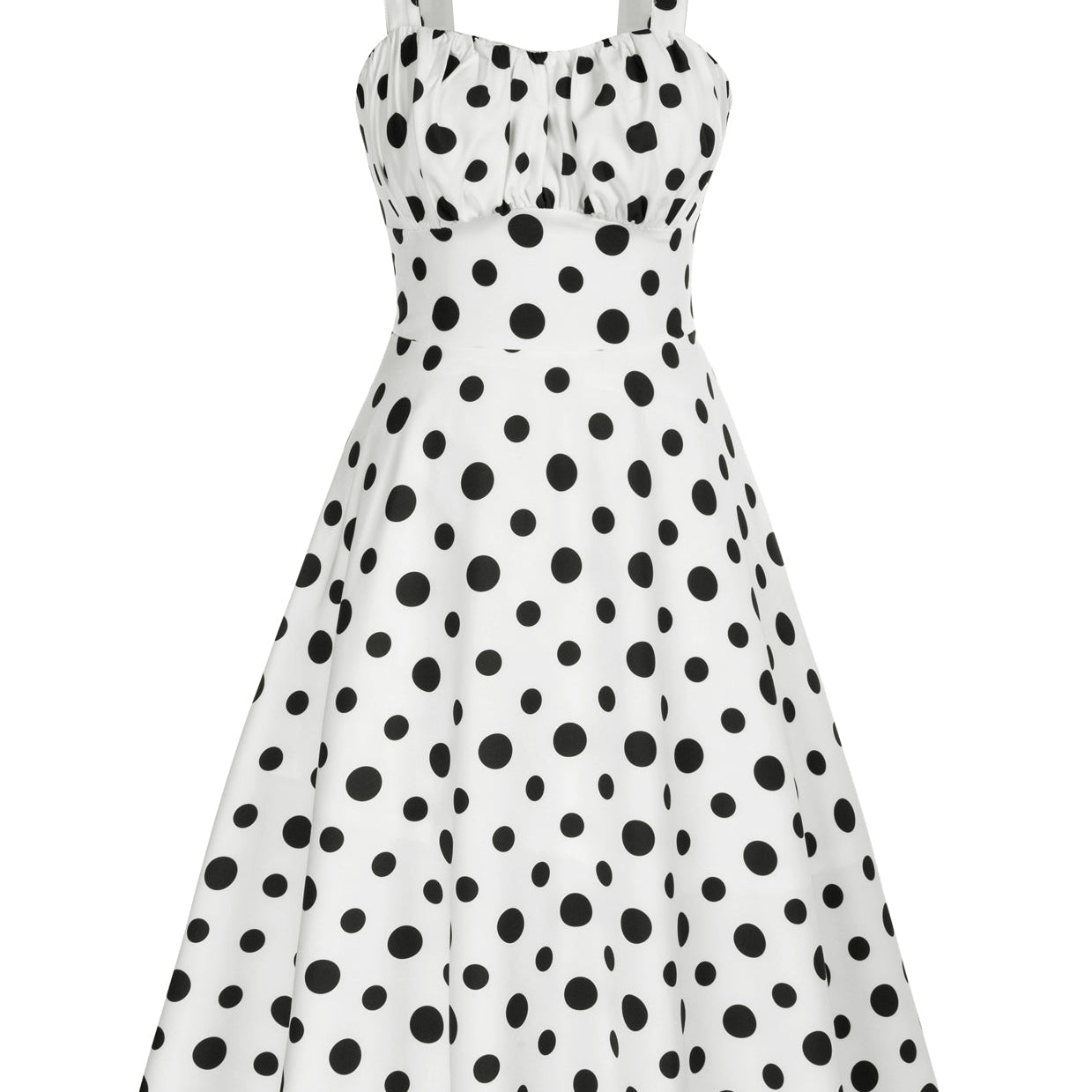 Vintage Polka Dots Two-Way Defined Waist Dress