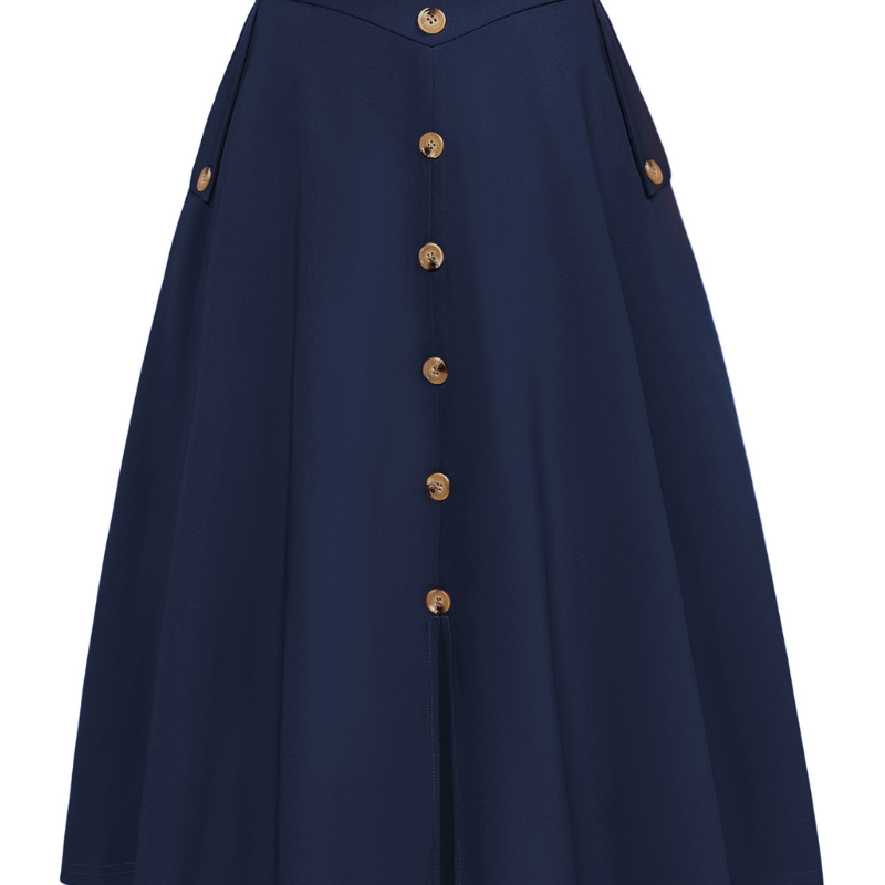 High Waist Buttons Decorated Skirt