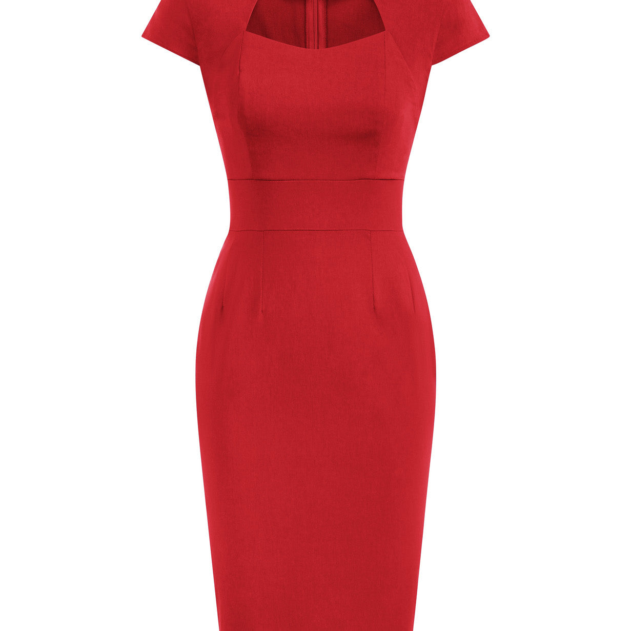 Vintage Cap Sleeve High Stretchy Hips-Wrapped Bodycon Pencil Dress