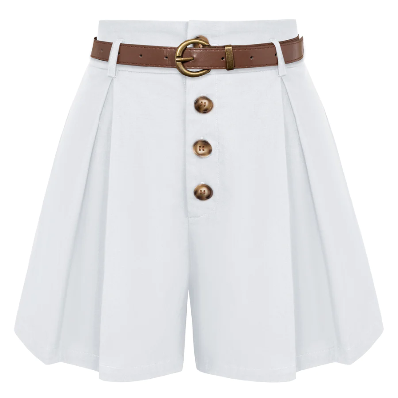 Cotton Shorts with Belt