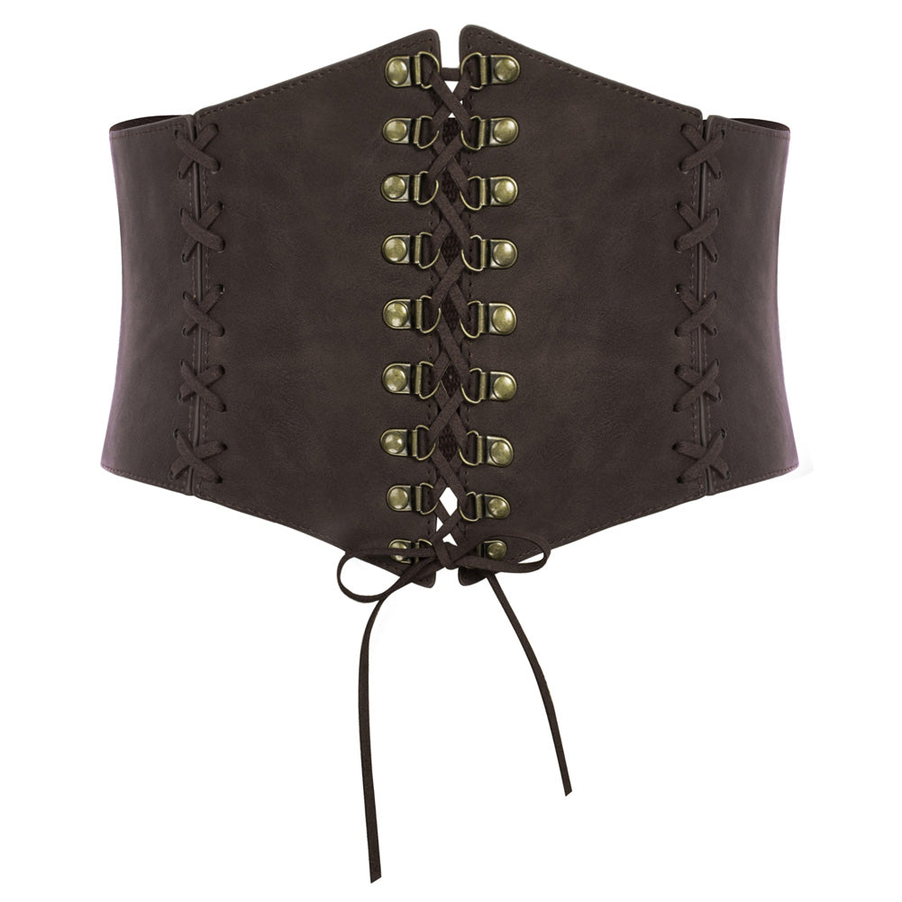 Renaissance Polyurethane Leather Waistband Ladies Stretchy Waist Belt