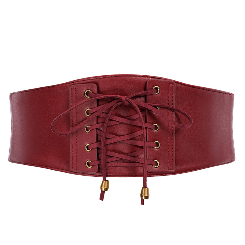 Renaissance Polyurethane Leather Waistband Ladies Stretchy Waist Belt