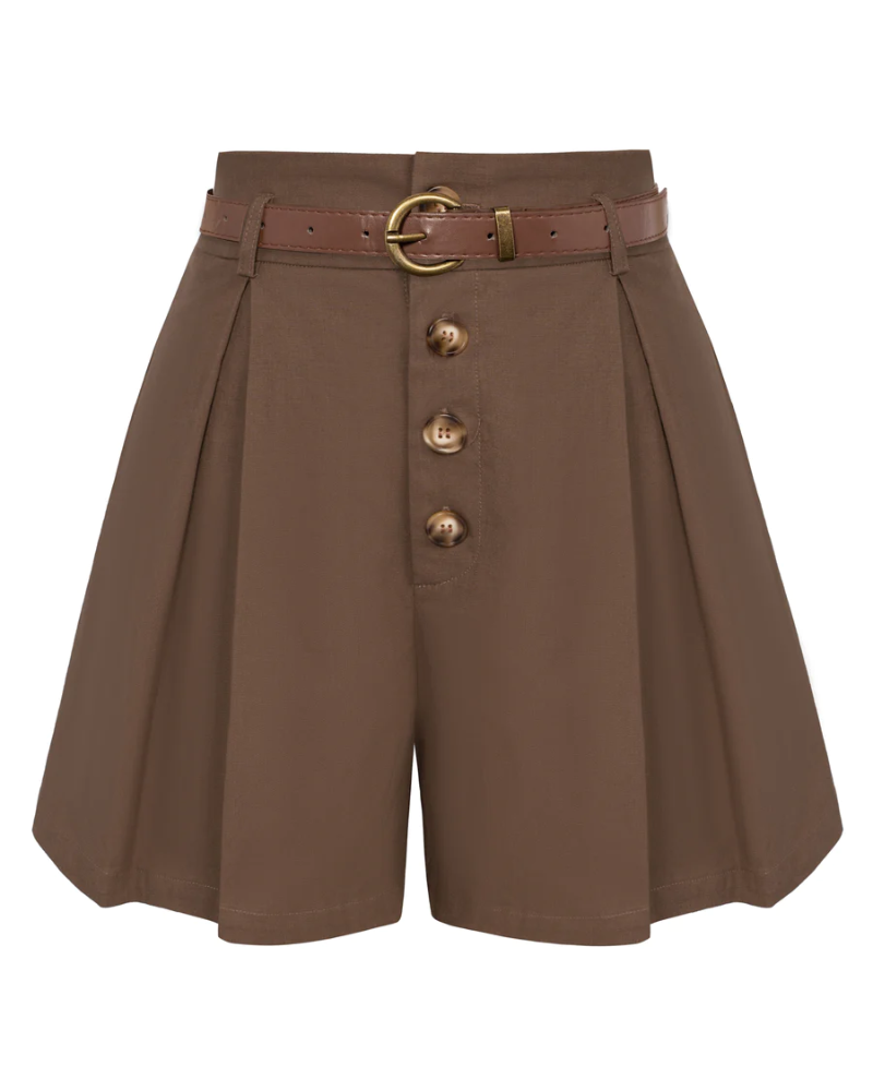 Cotton Shorts with Belt