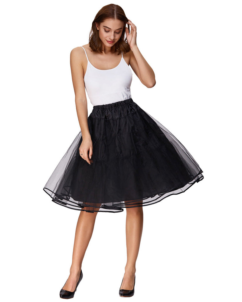 Women's Luxury Retro Vintage Skirt 3 Layers Tulle Netting Petticoat - Belle Poque Offcial