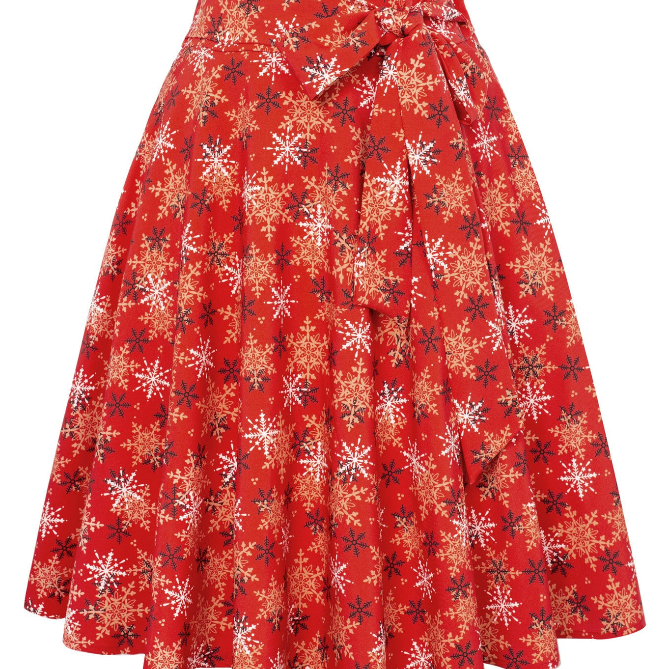 Vintage Cherry Patterns High Waist A-Line Pockets Skirt Skater Flared Midi Skirts
