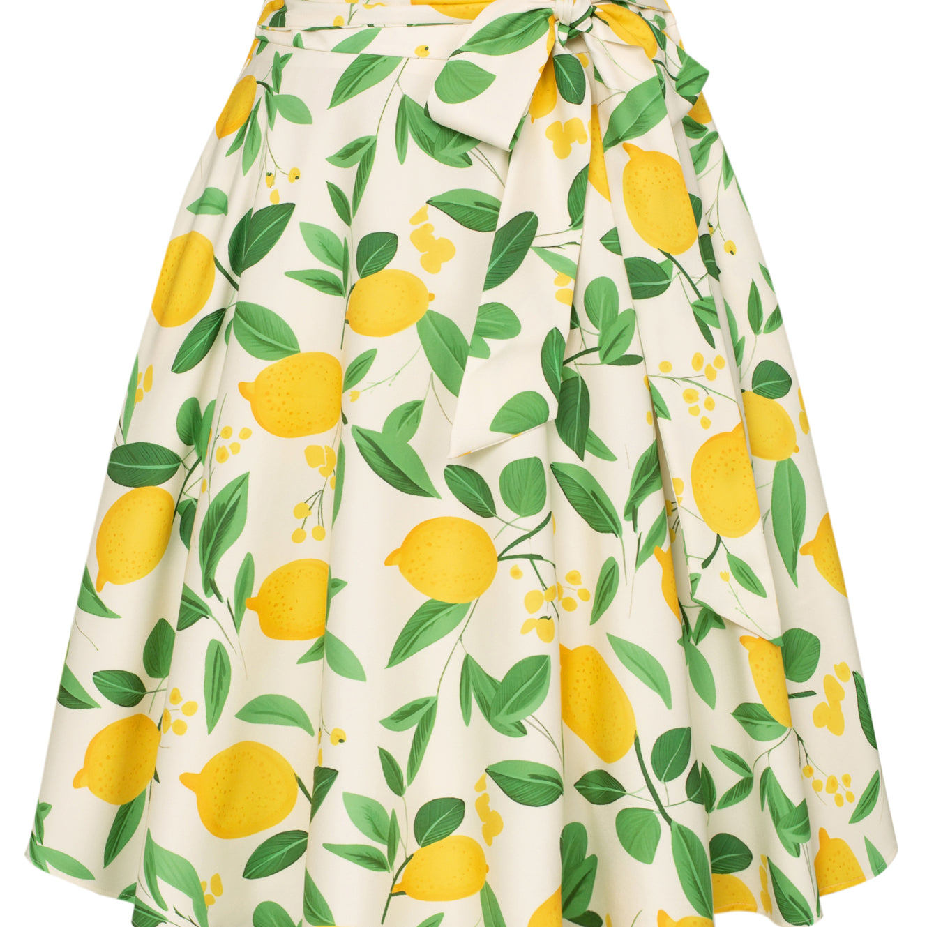 Floral Patterns Women's High Waist Bow Decorated A-Line Pockets Skirt