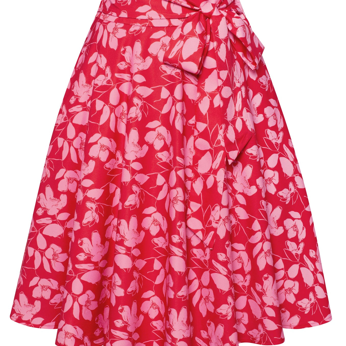 Floral Patterns Vintage High Waist A-Line Pockets Skirt