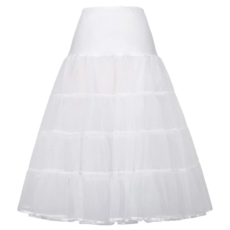 Retro Vintage 2-Layers Voile Dress Crinoline Underskirt Petticoat
