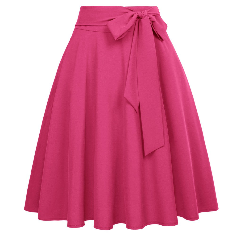 Women's High Waist A-Line Pockets Skirt