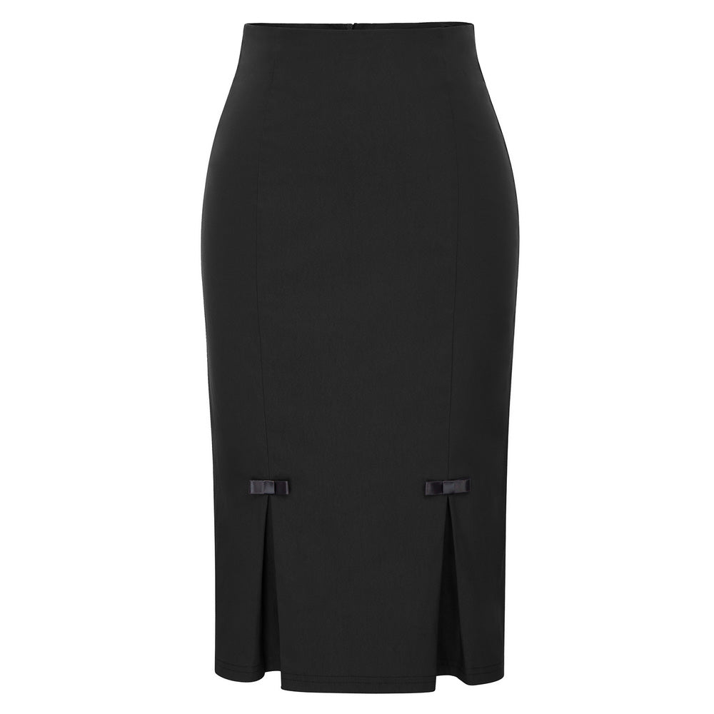 Vintage Bow-Knot Decorated Hips-Wrapped Bodycon Pencil Skirt