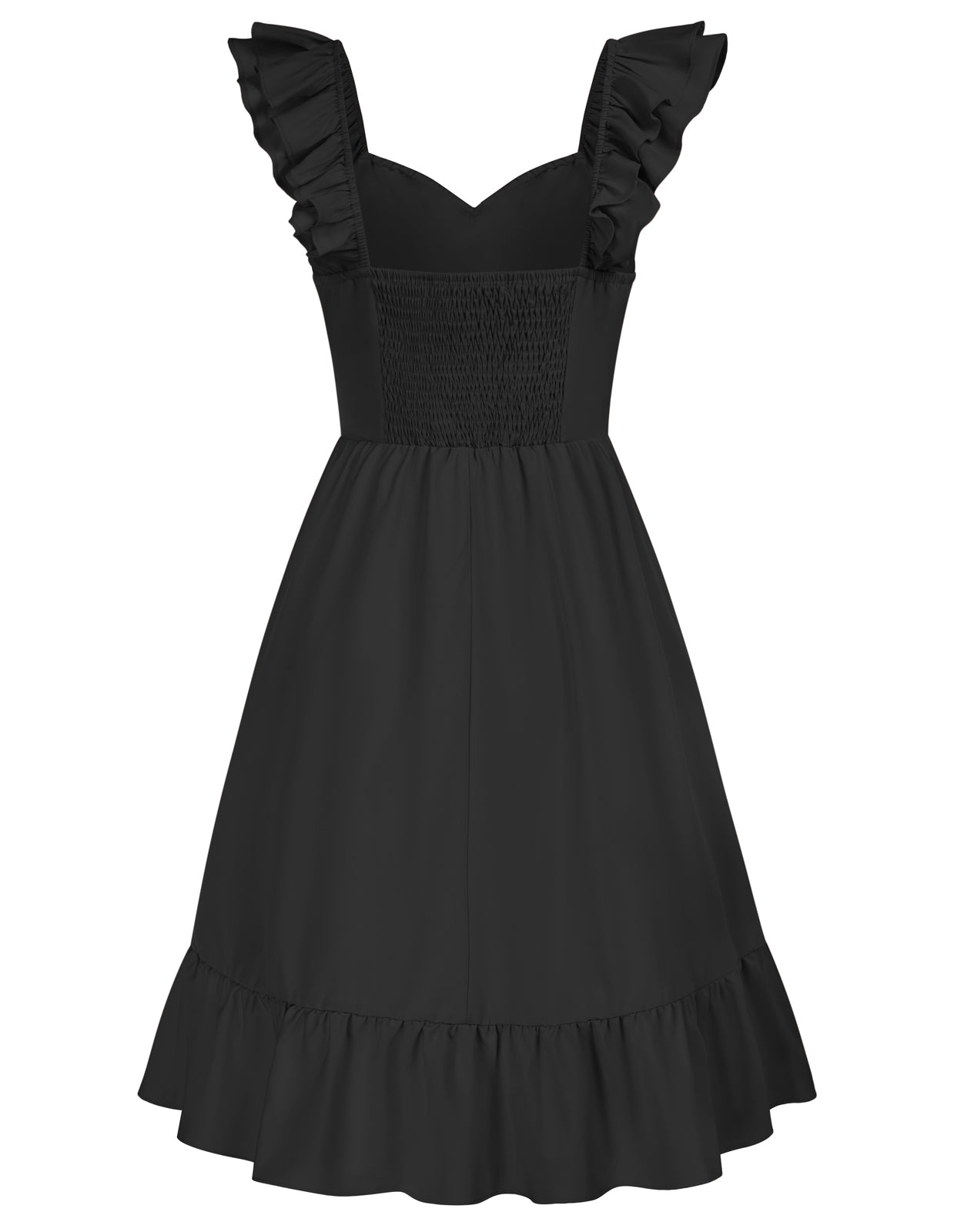 Vintage Square Neck Dress Smocked Back Tiered A-Line Dress – Belle ...