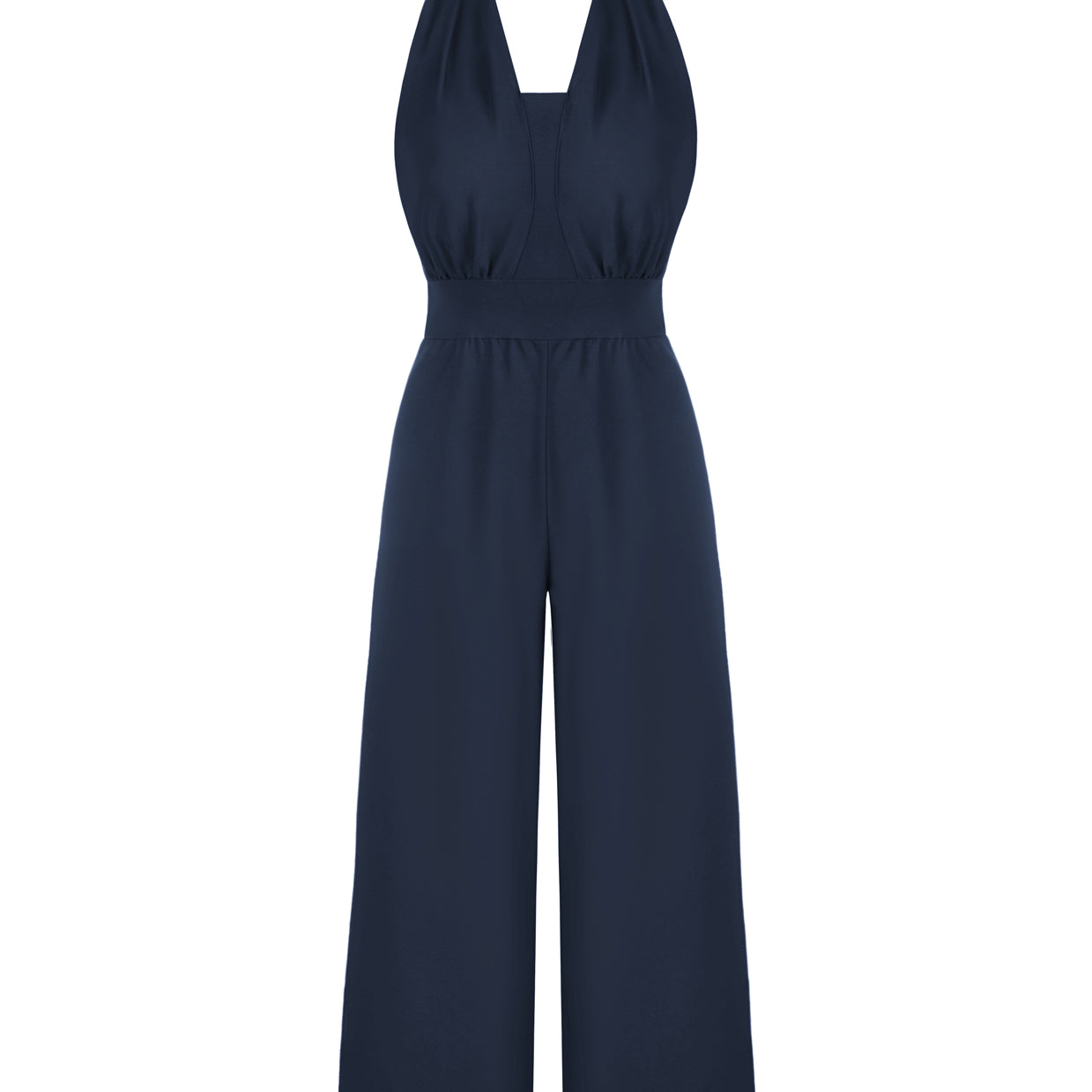 Halter Jumpsuits High Waisted Wide Leg Jumpsuits with Pockets