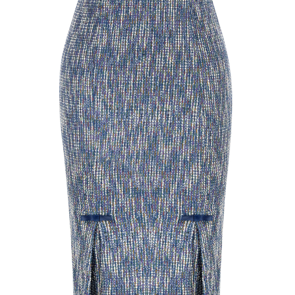 Falda vintage con abertura en la espalda Falda lápiz decorada con pliegues de cintura alta