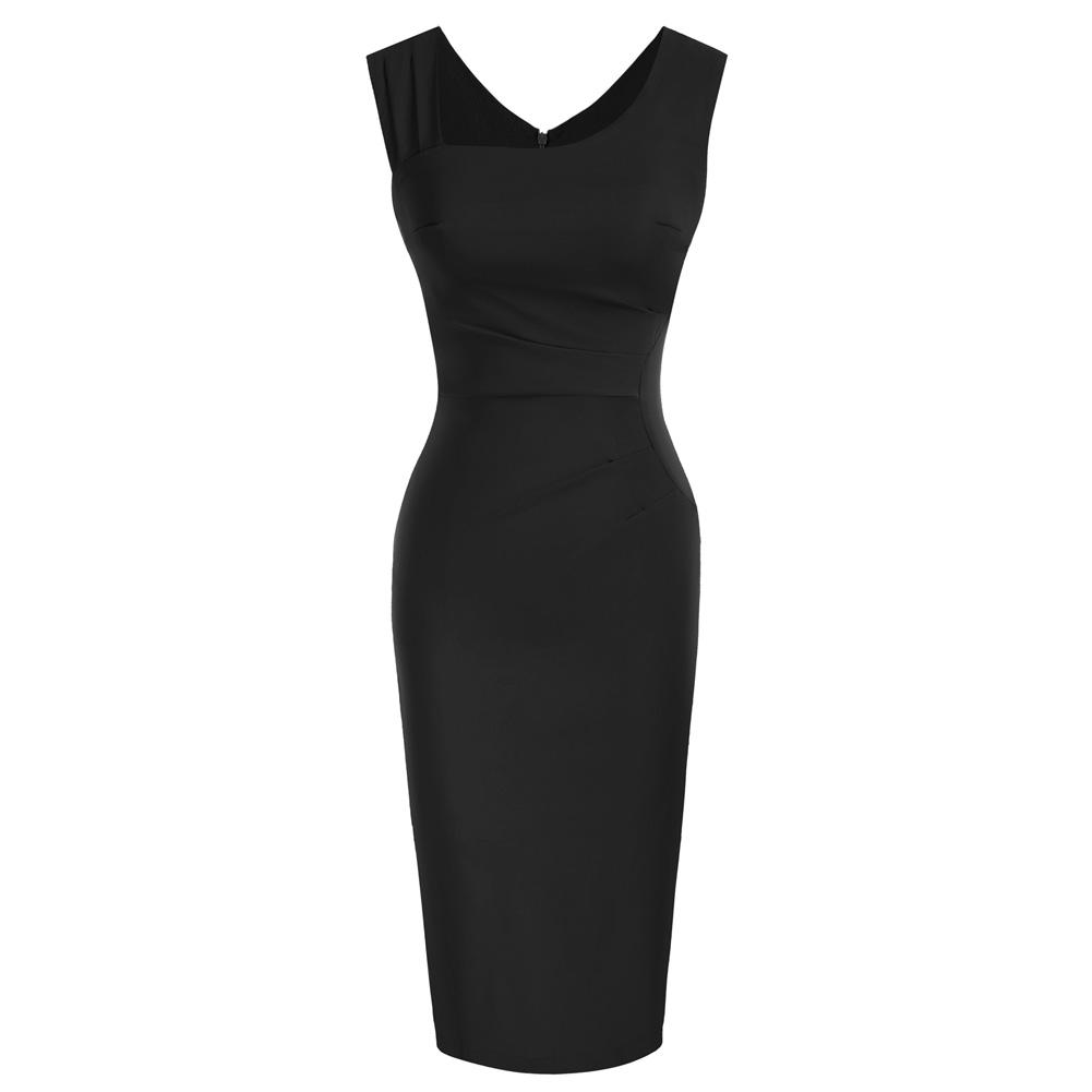 Retro Vintage Slim Fit Sleeveless Hips-Wrapped Bodycon Dress - Belle Poque Offcial