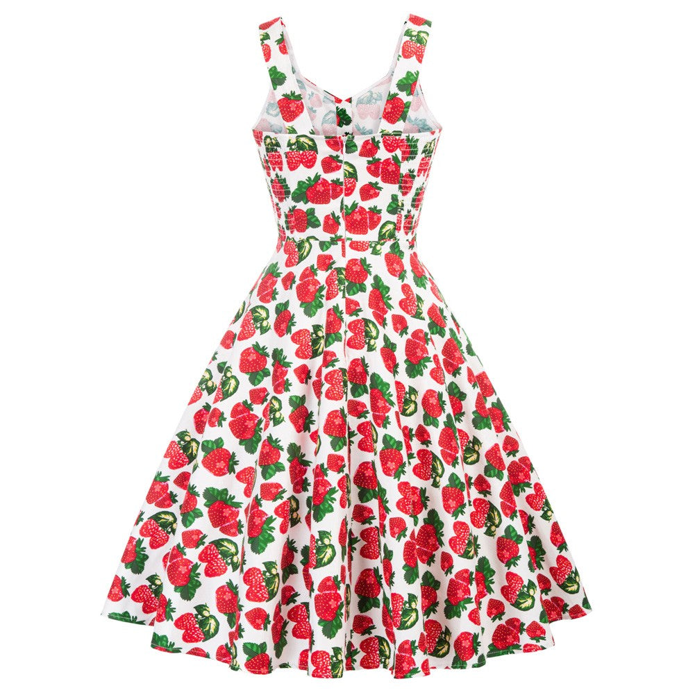 Vintage 1950s Sleeveless V-Neck Flared A-Line Cotton Dress | Belle ...