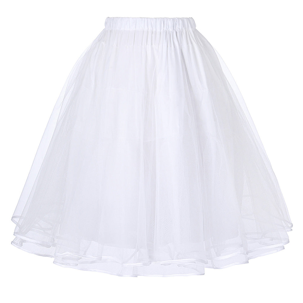 Women's Luxury Retro Vintage Skirt 3 Layers Tulle Netting Skirt - Belle Poque Offcial