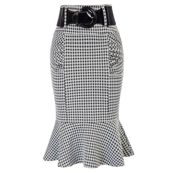 Plaid mermaid pencil skirt best sale