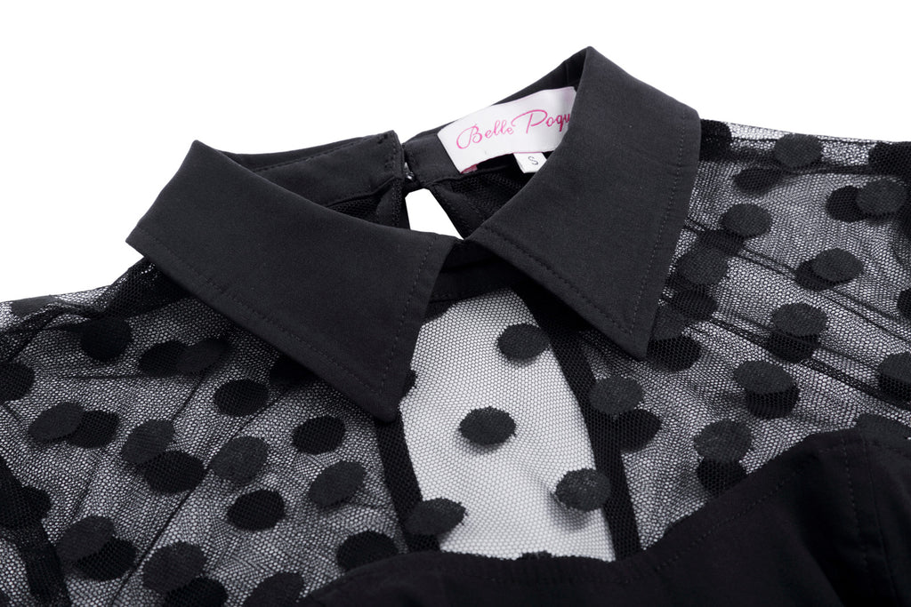 Retro Vintage Half Sleeve Lapel Collar Hips-Wrapped Bodycon Dress - Belle Poque Offcial